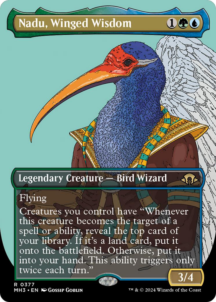 Nadu, Winged Wisdom (Borderless) [Modern Horizons 3] | Gear Gaming Fayetteville