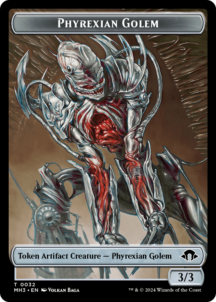 Phyrexian Golem // Energy Reserve Double-Sided Token [Modern Horizons 3 Tokens] | Gear Gaming Fayetteville