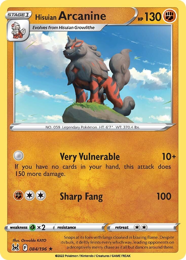 Hisuian Arcanine (084/196) (Theme Deck Exclusive) [Sword & Shield: Lost Origin] | Gear Gaming Fayetteville