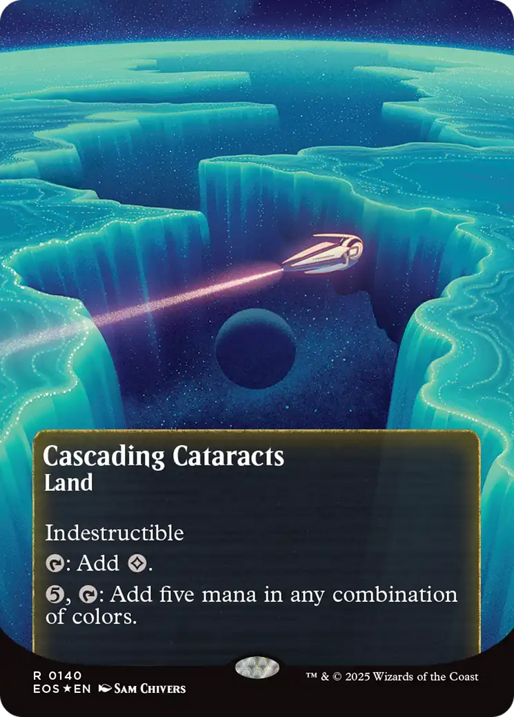 Cascading Cataracts (0140) (Borderless) (Galaxy Foil) [Edge of Eternities: Stellar Sights] | Gear Gaming Fayetteville