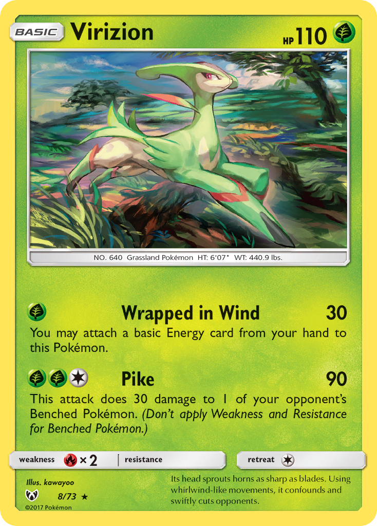 Virizion (8/73) [Sun & Moon: Shining Legends] | Gear Gaming Fayetteville