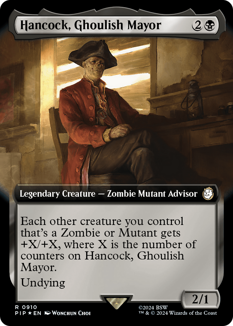 Hancock, Ghoulish Mayor (Extended Art) (Surge Foil) [Fallout] | Gear Gaming Fayetteville