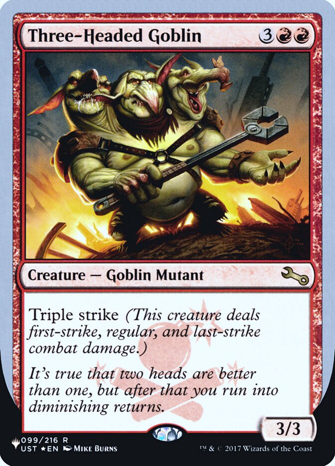 Three-Headed Goblin (Unfinity Foil Edition) [The List] | Gear Gaming Fayetteville