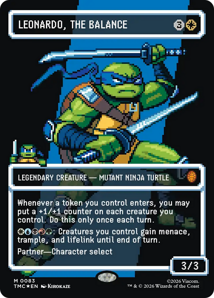 Leonardo, the Balance (0083) (Borderless) (Surge Foil) [Teenage Mutant Ninja Turtles Commander] | Gear Gaming Fayetteville