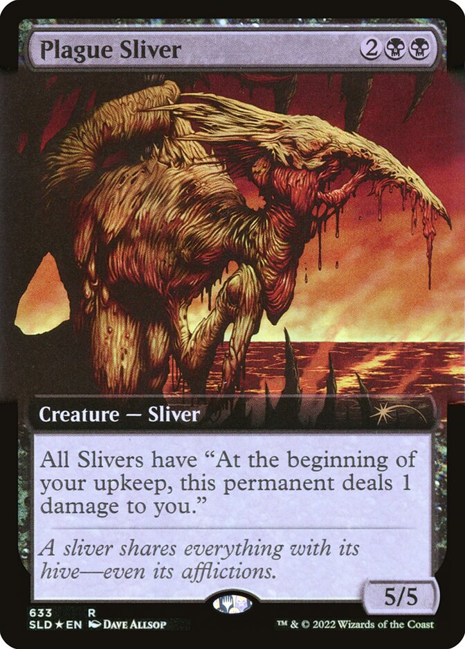 Plague Sliver (Extended Art) (Step-and-Compleat Foil) [Secret Lair Drop Promos] | Gear Gaming Fayetteville