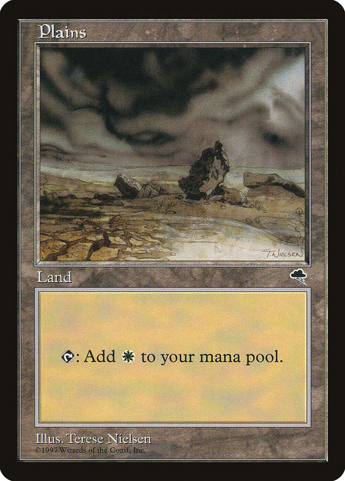 Plains (Black Signature on White Background) [Tempest] | Gear Gaming Fayetteville