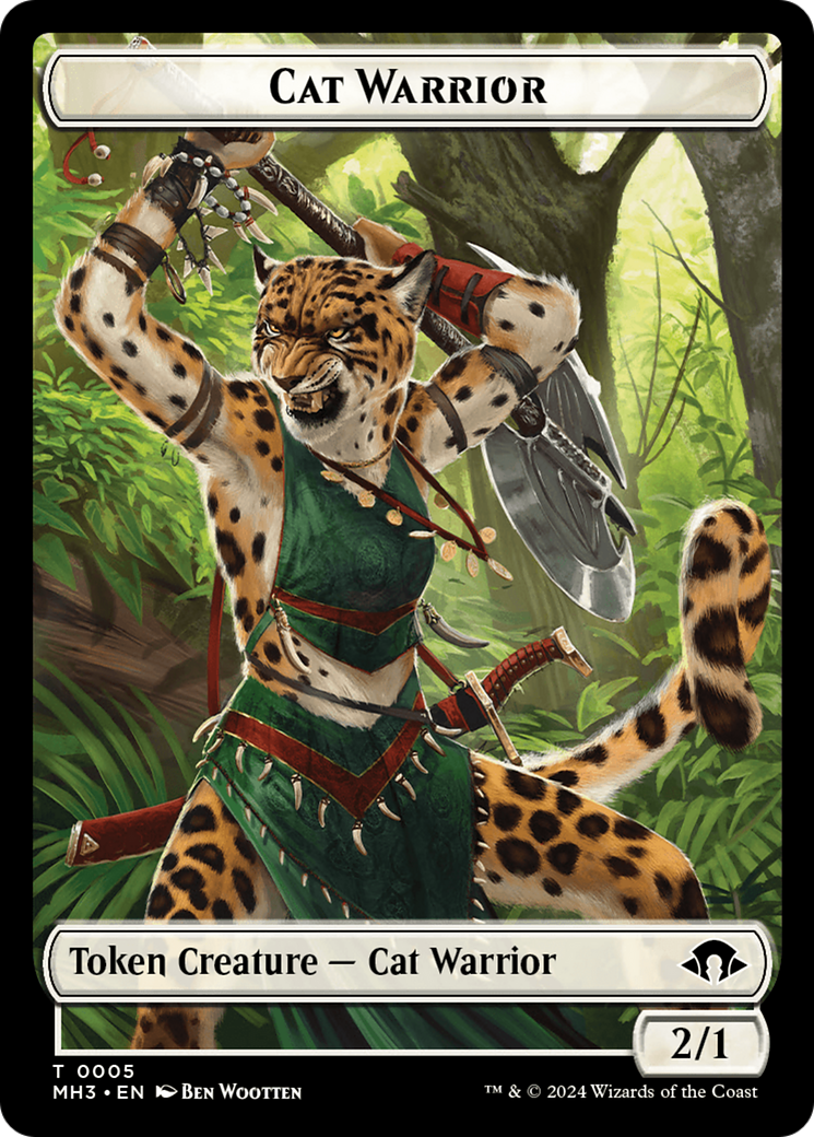 Cat Warrior Token [Modern Horizons 3 Tokens] | Gear Gaming Fayetteville