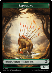 Tarmogoyf // Saproling Double-Sided Token [Modern Horizons 3 Commander Tokens] | Gear Gaming Fayetteville