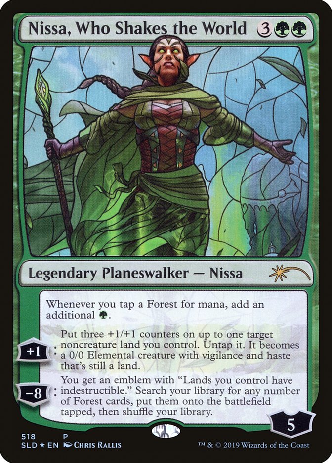 Nissa, Who Shakes the World (Stained Glass) [Secret Lair Drop Promos] | Gear Gaming Fayetteville