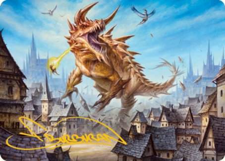 Tarrasque Art Card (Gold-Stamped Signature) [Dungeons & Dragons: Adventures in the Forgotten Realms Art Series] | Gear Gaming Fayetteville