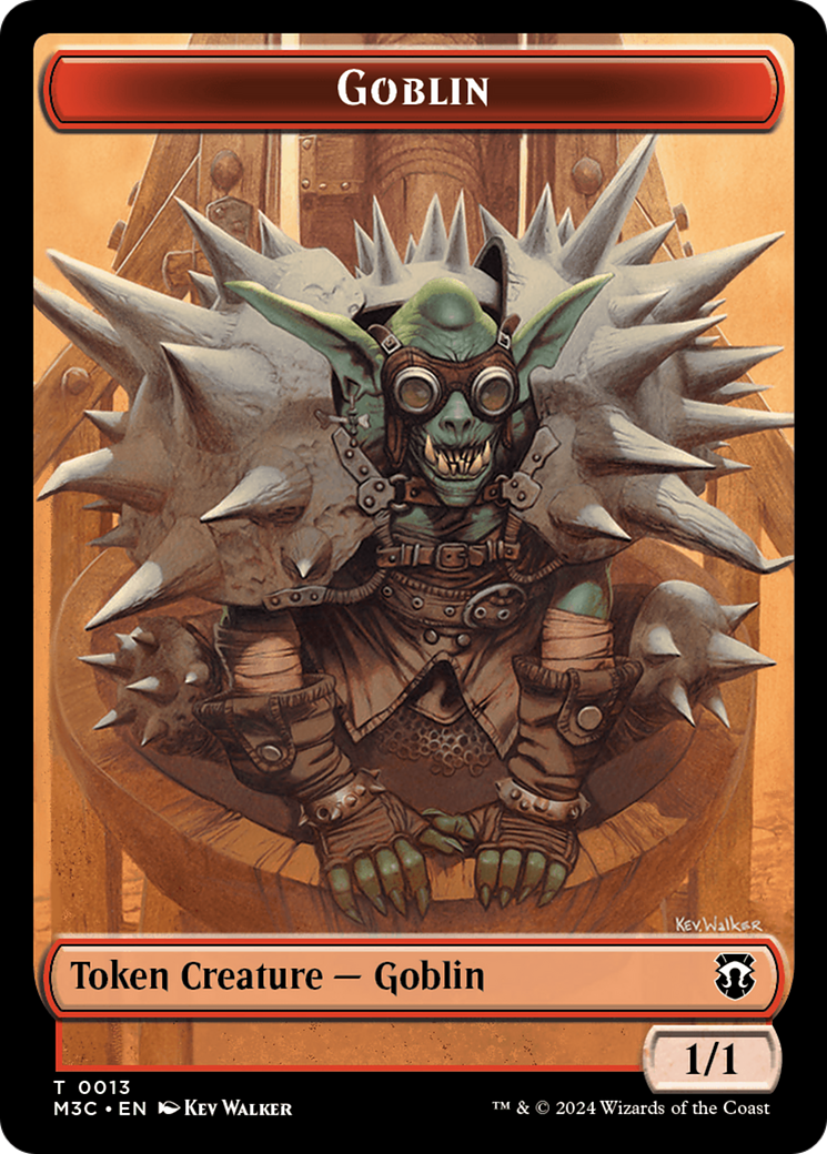 Tarmogoyf (Ripple Foil) // Goblin Double-Sided Token [Modern Horizons 3 Commander Tokens] | Gear Gaming Fayetteville