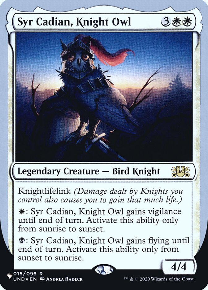 Syr Cadian, Knight Owl (Unfinity Foil Edition) [The List] | Gear Gaming Fayetteville