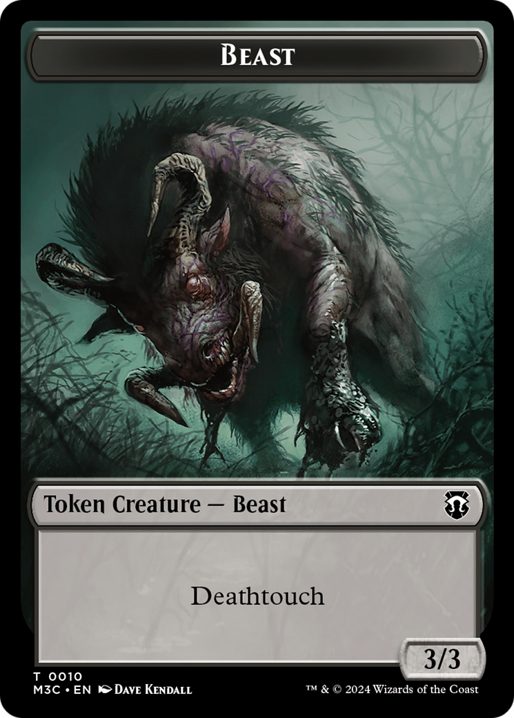 Beast (0010) (Ripple Foil) // Shapeshifter (0008) Double-Sided Token [Modern Horizons 3 Commander Tokens] | Gear Gaming Fayetteville