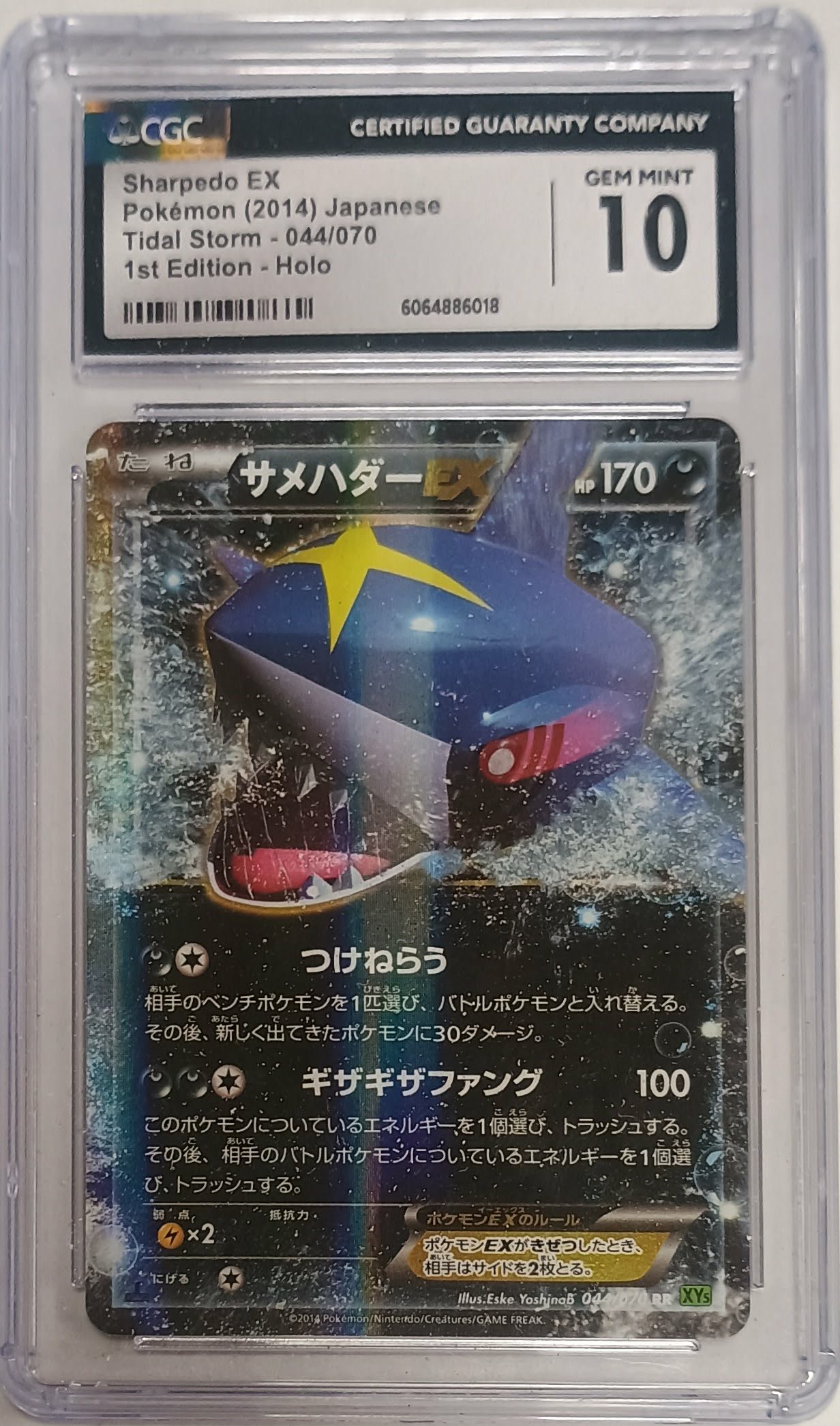 Sharpedo EX [1st Edition] (044/070) (JP) CGC 10 [Tidal Storm] | Gear Gaming Fayetteville