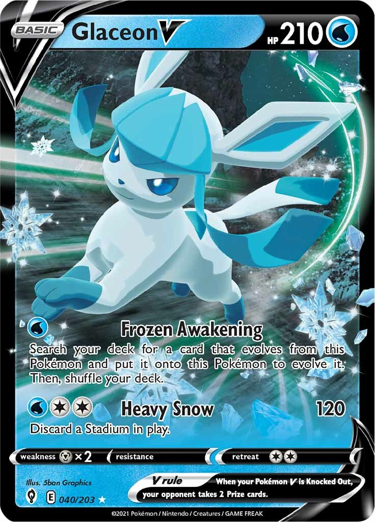 Glaceon V (040/203) [Sword & Shield: Evolving Skies] | Gear Gaming Fayetteville