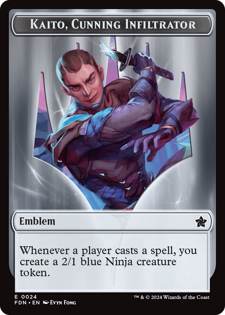 Emblem - Kaito, Cunning Infiltrator // Ninja Doubled-Sided Token [Foundations Tokens] | Gear Gaming Fayetteville