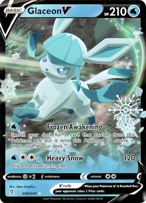 Glaceon V (040/203) (Holiday Calendar) [Sword & Shield: Evolving Skies] | Gear Gaming Fayetteville