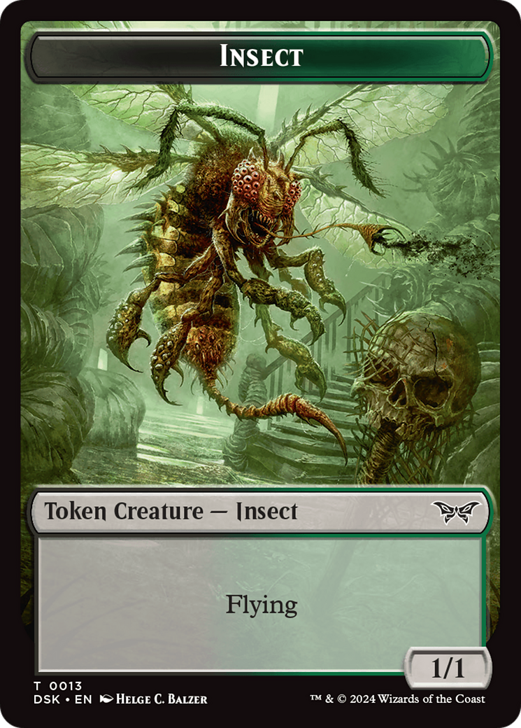 Insect (0013) // Spider Double-Sided Token [Duskmourn: House of Horror Tokens] | Gear Gaming Fayetteville