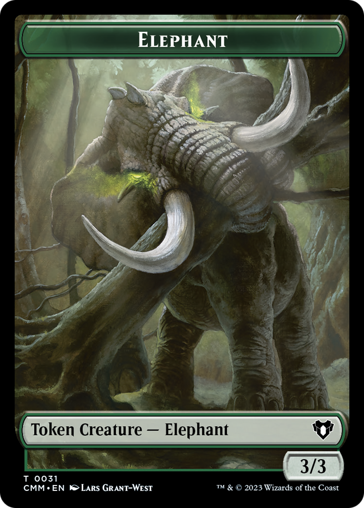 Soldier // Elephant Double-Sided Token [Commander Masters Tokens] | Gear Gaming Fayetteville