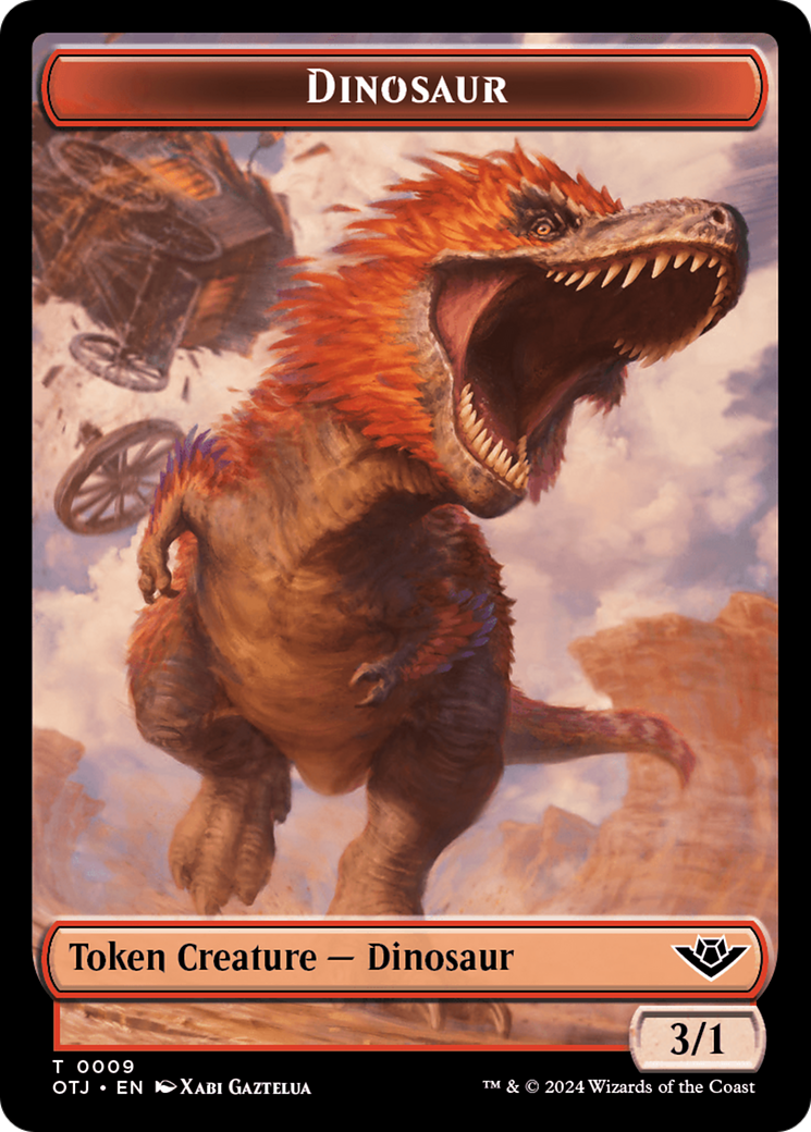 Treasure // Dinosaur Double-Sided Token [Outlaws of Thunder Junction Tokens] | Gear Gaming Fayetteville