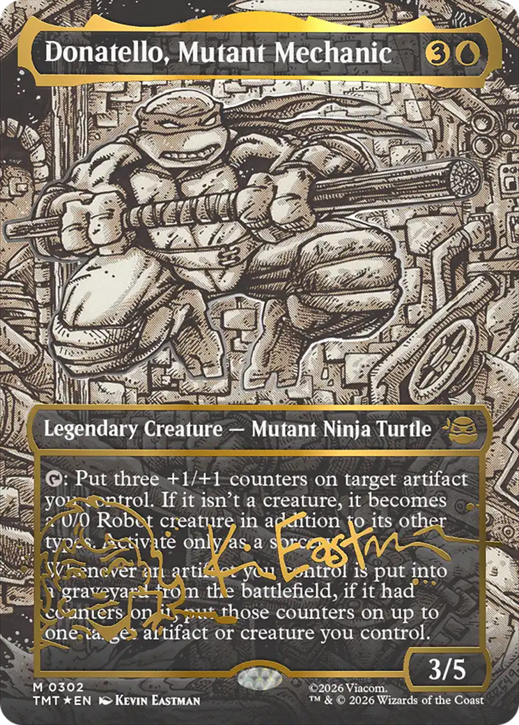 Donatello, Mutant Mechanic (Borderless) (Gold-Stamped Signature) [Teenage Mutant Ninja Turtles] | Gear Gaming Fayetteville