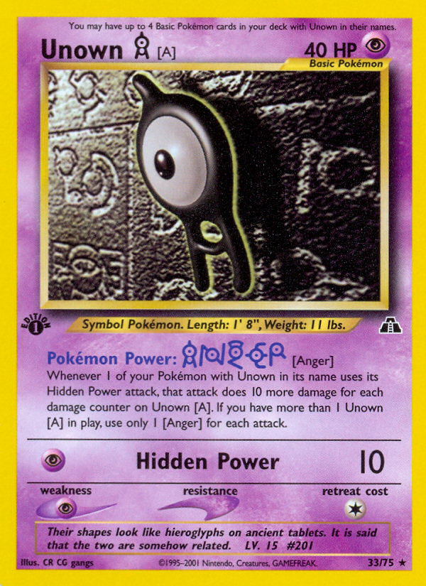 Unown [A] (33/75) [Neo Discovery 1st Edition] | Gear Gaming Fayetteville