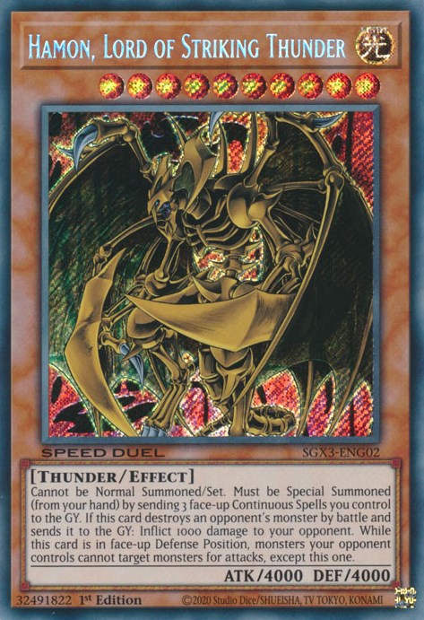 Hamon, Lord of Striking Thunder [SGX3-ENG02] Secret Rare | Gear Gaming Fayetteville