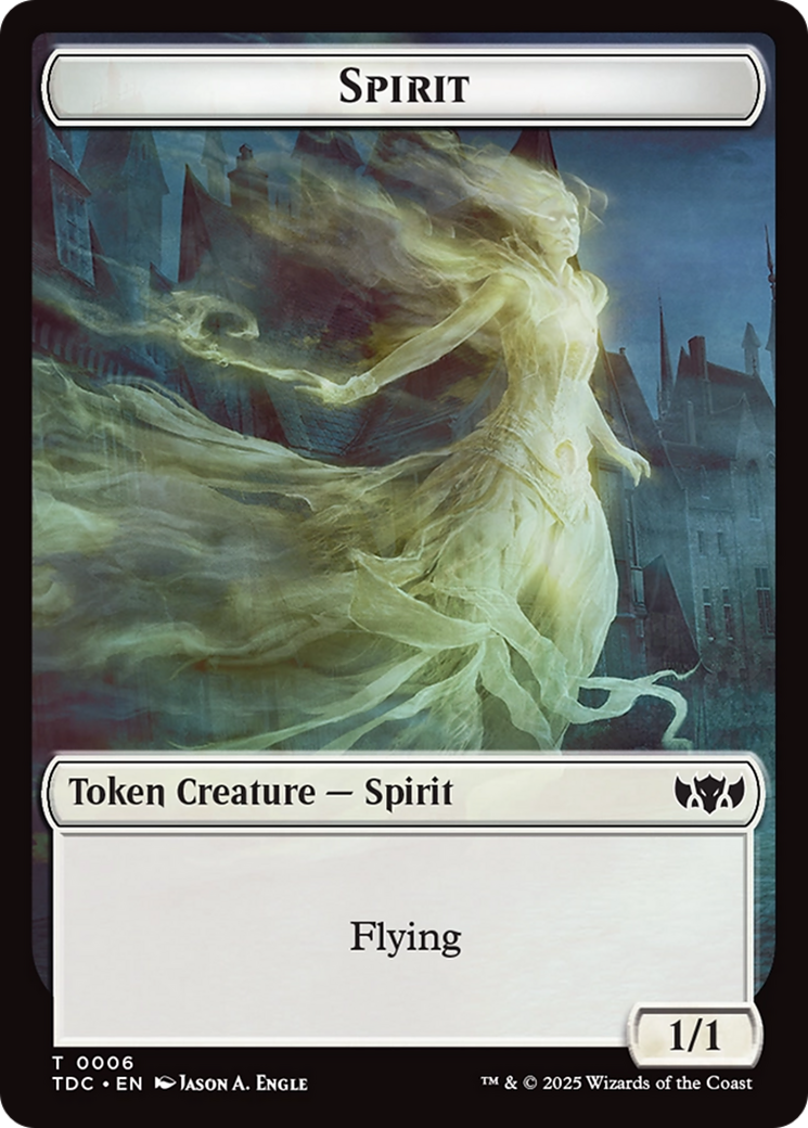 Angel // Spirit Double-Sided Token [Tarkir: Dragonstorm Commander Tokens] | Gear Gaming Fayetteville