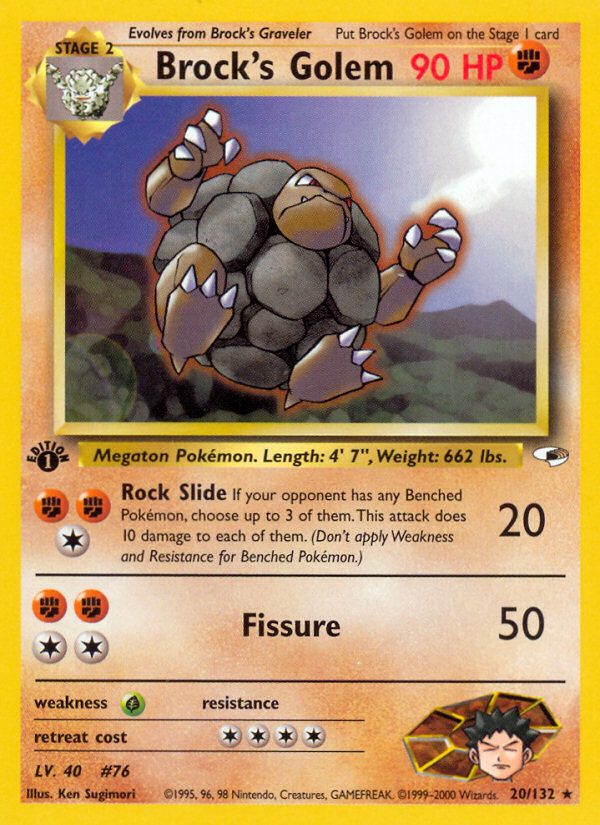 Brock's Golem (20/132) [Gym Heroes 1st Edition] | Gear Gaming Fayetteville