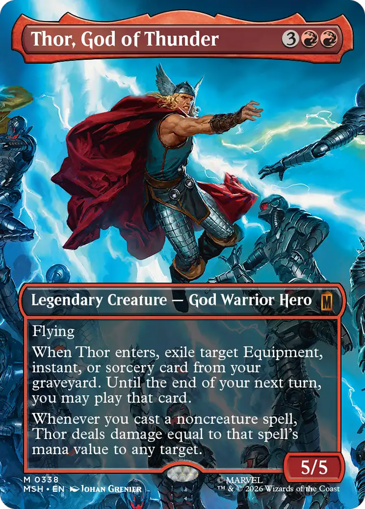 Thor, God of Thunder (Borderless) (0338) [Marvel Super Heroes] | Gear Gaming Fayetteville
