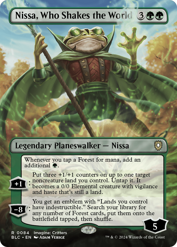 Nissa, Who Shakes the World (Borderless) [Bloomburrow Commander] | Gear Gaming Fayetteville