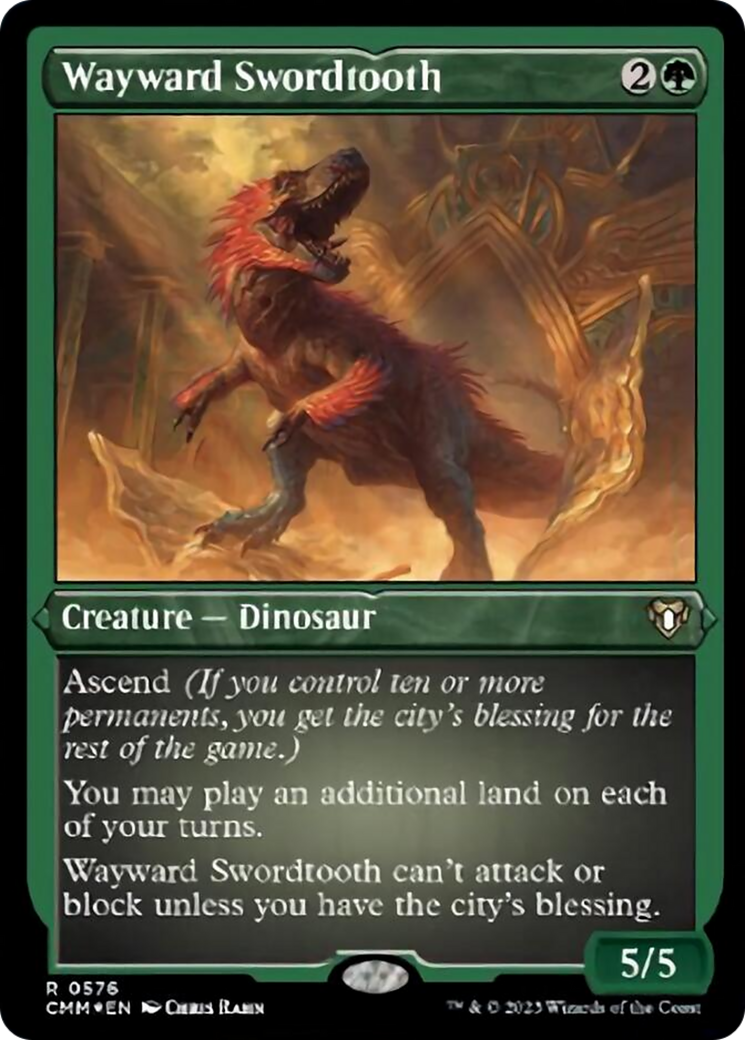 Wayward Swordtooth (Foil Etched) [Commander Masters] | Gear Gaming Fayetteville