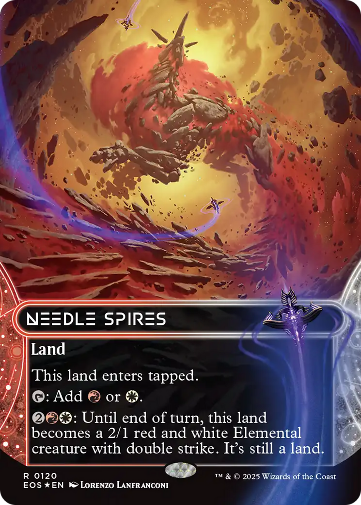 Needle Spires (0120) (Borderless) (Galaxy Foil) [Edge of Eternities: Stellar Sights] | Gear Gaming Fayetteville
