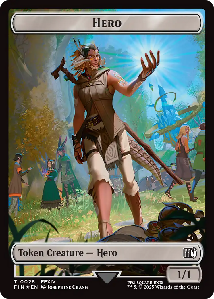 Spirit // Hero (0026) Double-Sided Token (Surge Foil) [FINAL FANTASY Commander Tokens] | Gear Gaming Fayetteville