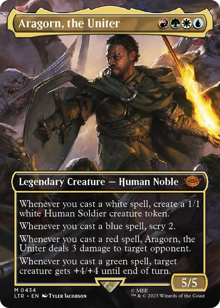 Aragorn, the Uniter (Borderless Alternate Art) [The Lord of the Rings: Tales of Middle-Earth] | Gear Gaming Fayetteville