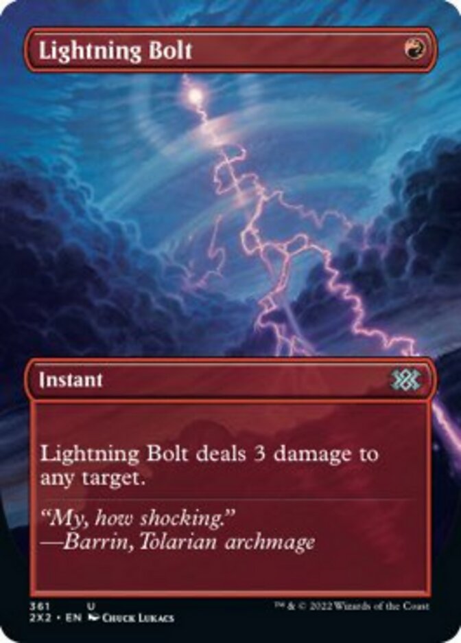 Lightning Bolt (Borderless Alternate Art) [Double Masters 2022] | Gear Gaming Fayetteville