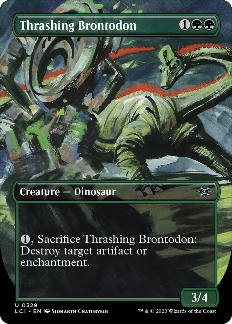 Thrashing Brontodon (Borderless) [The Lost Caverns of Ixalan] | Gear Gaming Fayetteville