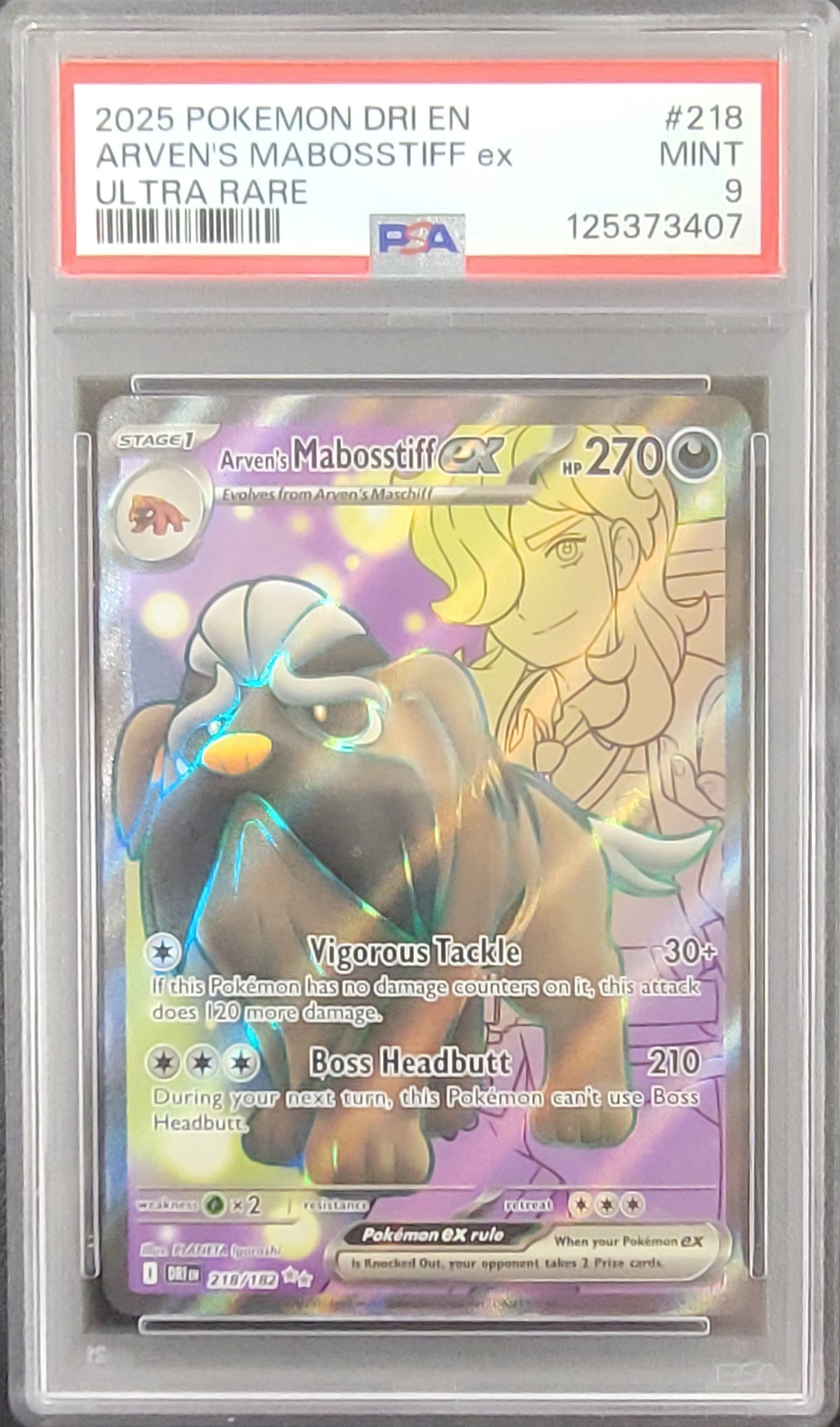 Arven's Mabosstiff ex (218/182) PSA 9 [Scarlet & Violet: Destined Rivals] | Gear Gaming Fayetteville