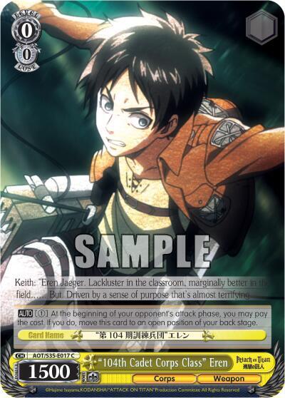 "104th Cadet Corps Class" Eren - [Attack on Titan] | Gear Gaming Fayetteville