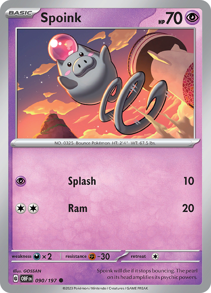 Spoink (090/197) [Scarlet & Violet: Obsidian Flames] | Gear Gaming Fayetteville