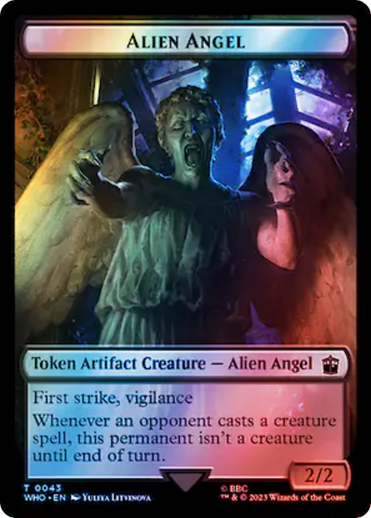 Alien Angel // Alien Insect Double-Sided Token (Surge Foil) [Doctor Who Tokens] | Gear Gaming Fayetteville