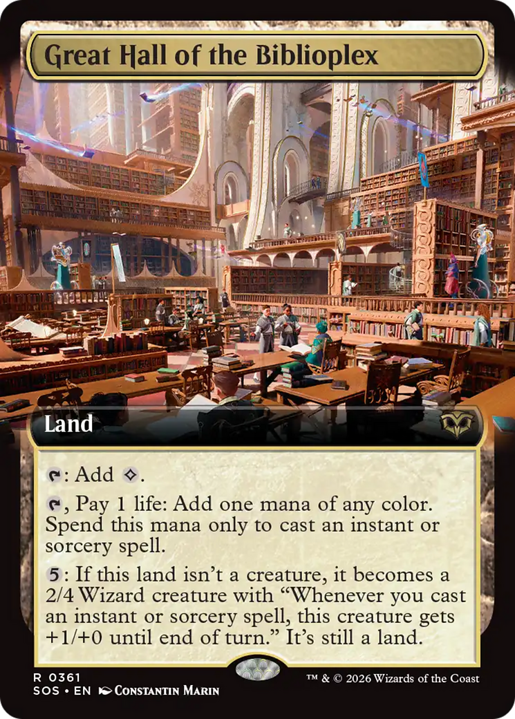 Great Hall of the Biblioplex (Extended Art) [Secrets of Strixhaven] | Gear Gaming Fayetteville
