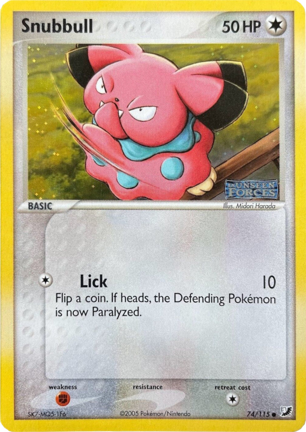 Snubbull (74/115) (Stamped) [EX: Unseen Forces] | Gear Gaming Fayetteville