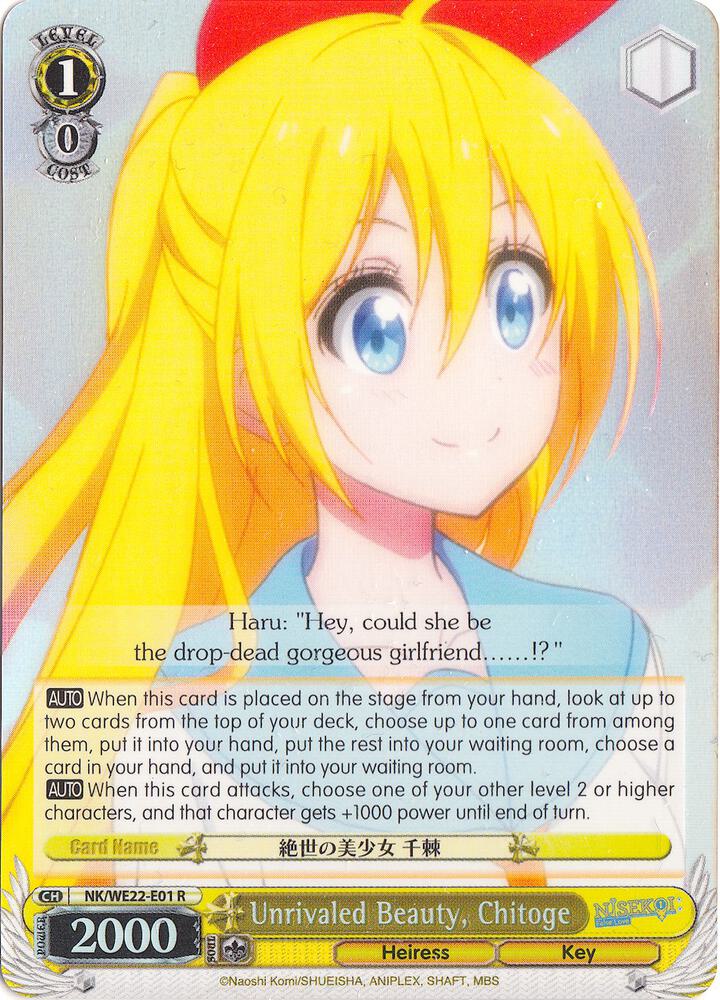 Unrivaled Beauty, Chitoge (Parallel Foil) - [NISEKOI Extra Booster] | Gear Gaming Fayetteville