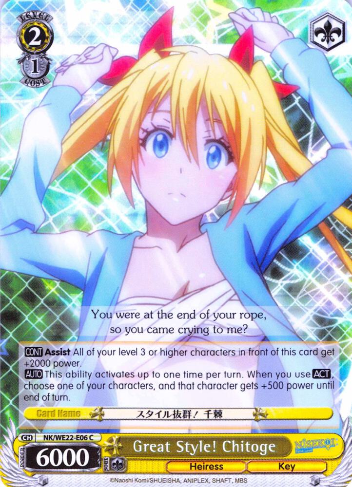 Great Style! Chitoge (Parallel Foil) - [NISEKOI Extra Booster] | Gear Gaming Fayetteville