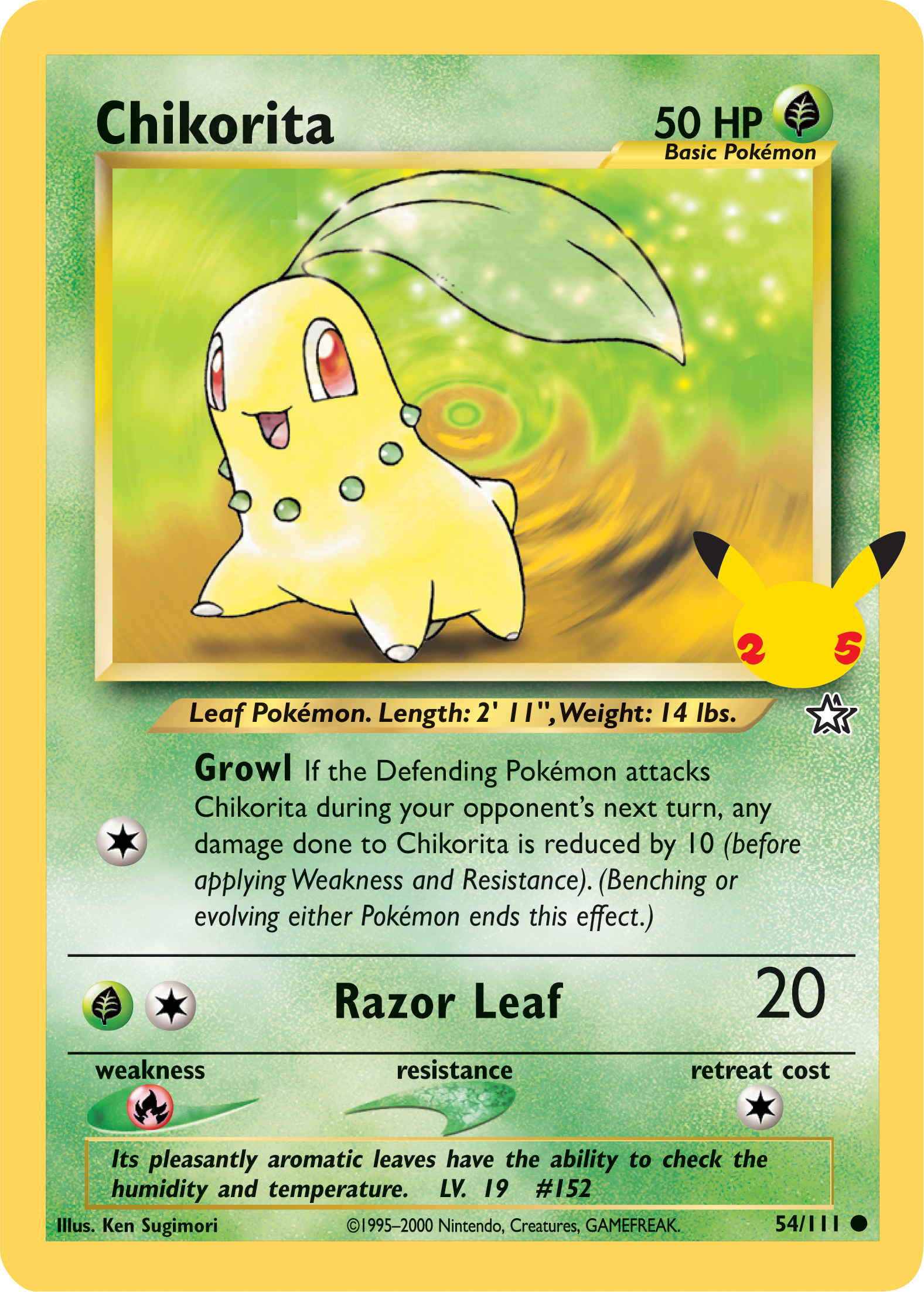 Chikorita (54/111) (Jumbo Card) [First Partner Pack] | Gear Gaming Fayetteville