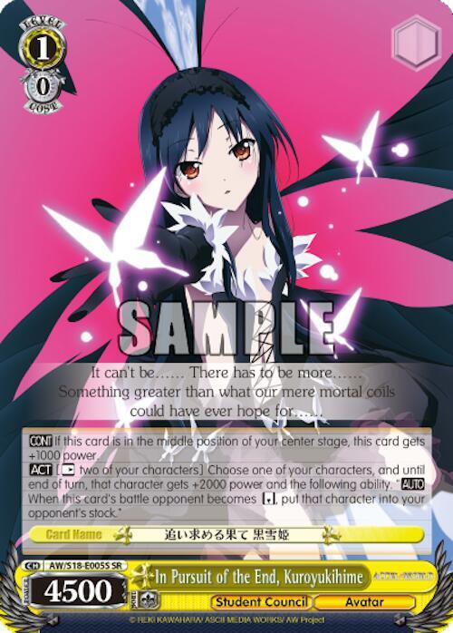 In Pursuit of the End, Kuroyukihime (SR) - [Accel World] | Gear Gaming Fayetteville