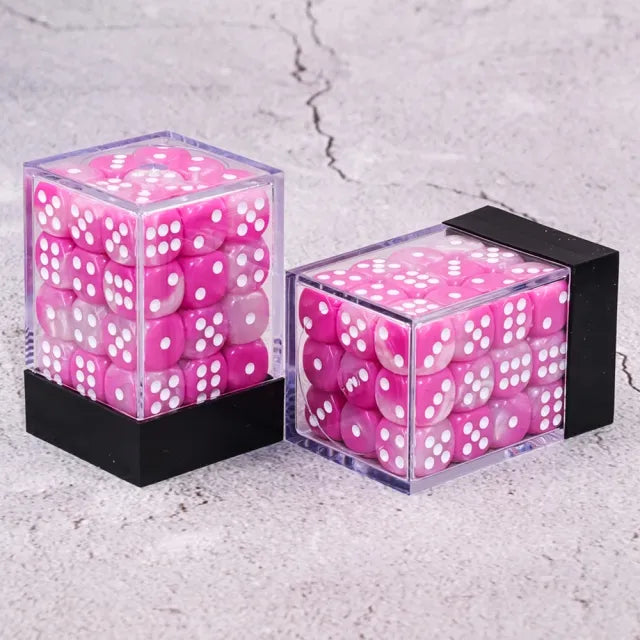 (Pink + White) 12mm D6 block of 36 dice | Gear Gaming Fayetteville