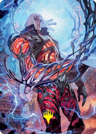 Tezzeret, Betrayer of Flesh Art Card (Gold-Stamped Signature) [Kamigawa: Neon Dynasty Art Series] | Gear Gaming Fayetteville