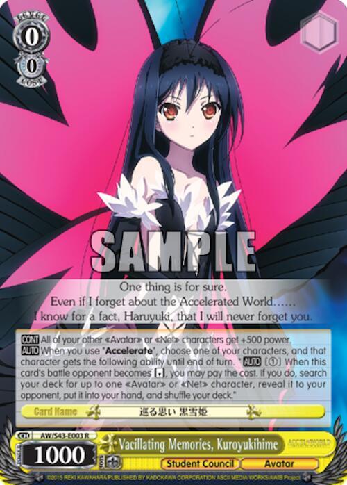 Vacillating Memories, Kuroyukihime - [Accel World -Infinite Burst-] | Gear Gaming Fayetteville
